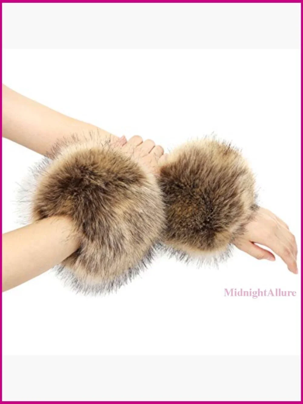 Faux Fur Arm Warmers, One Size, Elastic Cuffs, Winter Accessory